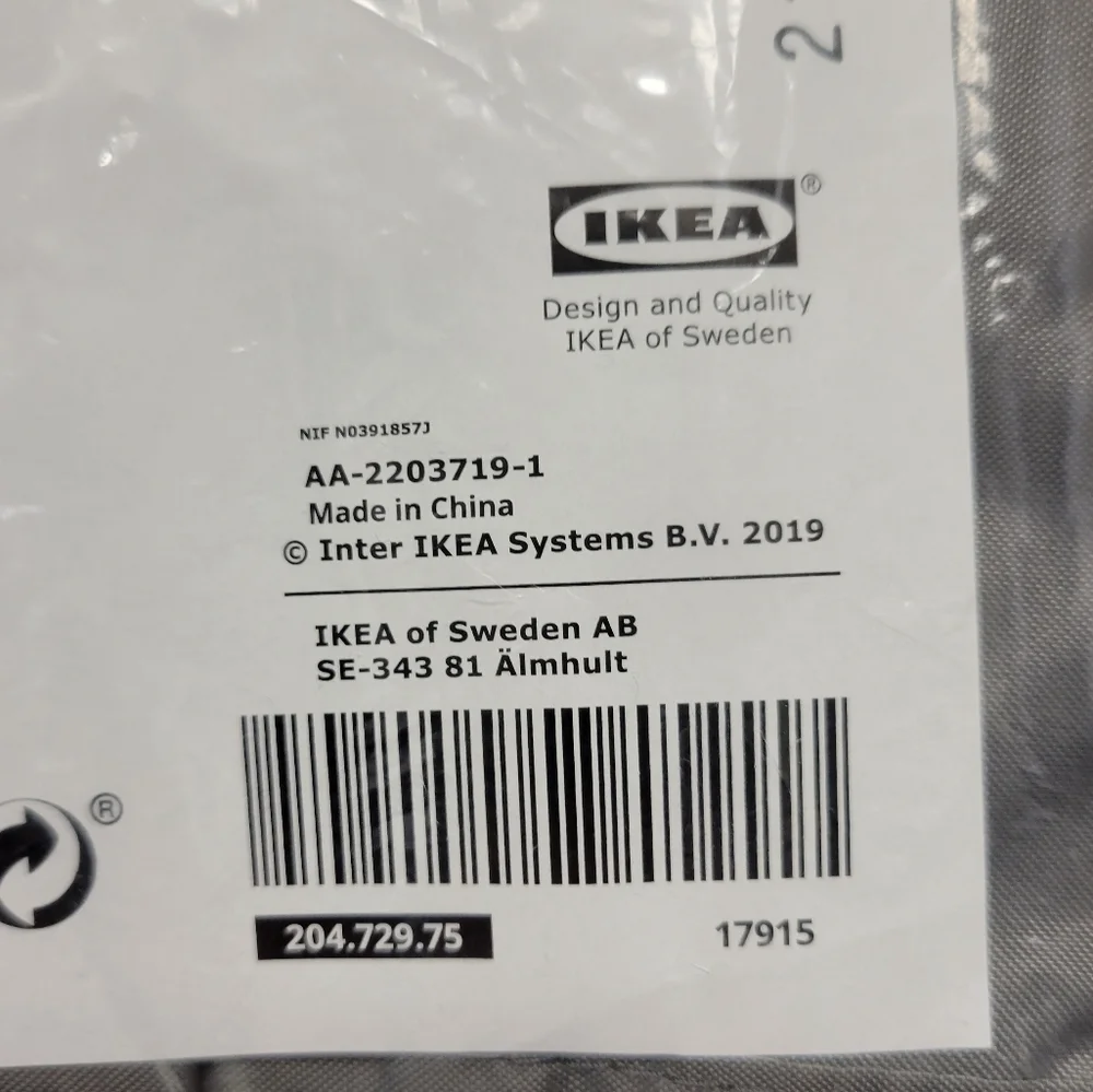 Ikea SKUBB Hanging handbag organizer dark gray